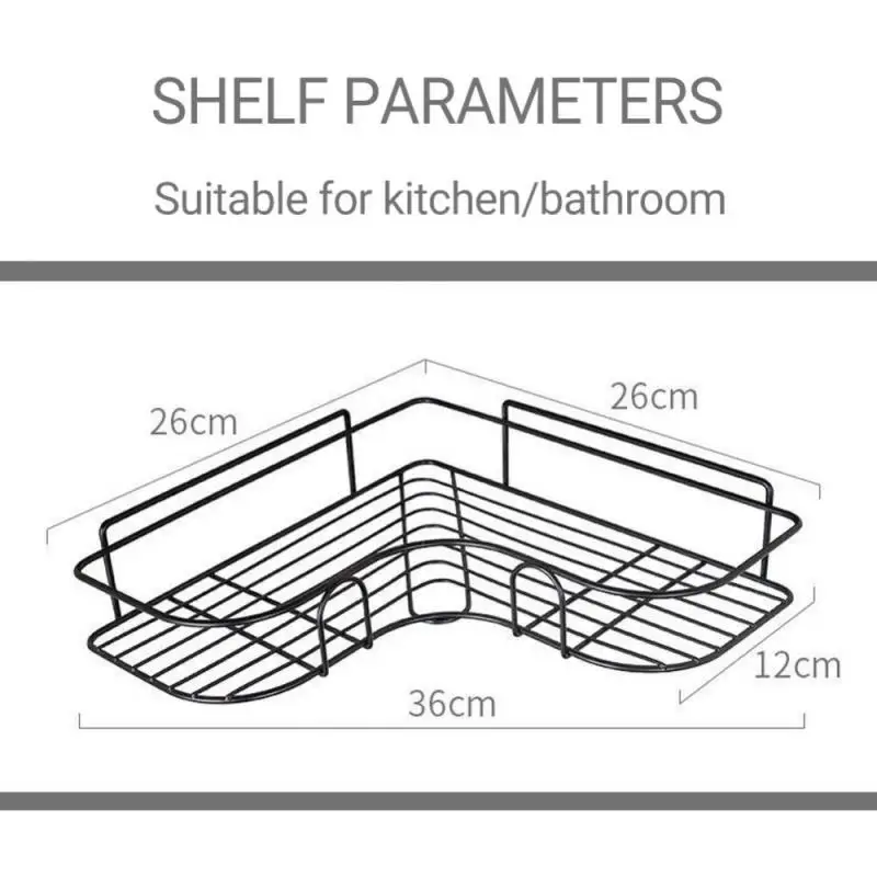 Bathroom Shelf Without Drilling Iron Shower Shelves Shampoo Storage Rack Cosmetic Holder Wall Mounted Shower Organizer Hardware