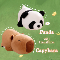 Lovely Panda Capybara Flip Transformation Plush Toy Soft Stuffed Animals Cosy Sleeping Companion Funny Home Decoration Kids Gift