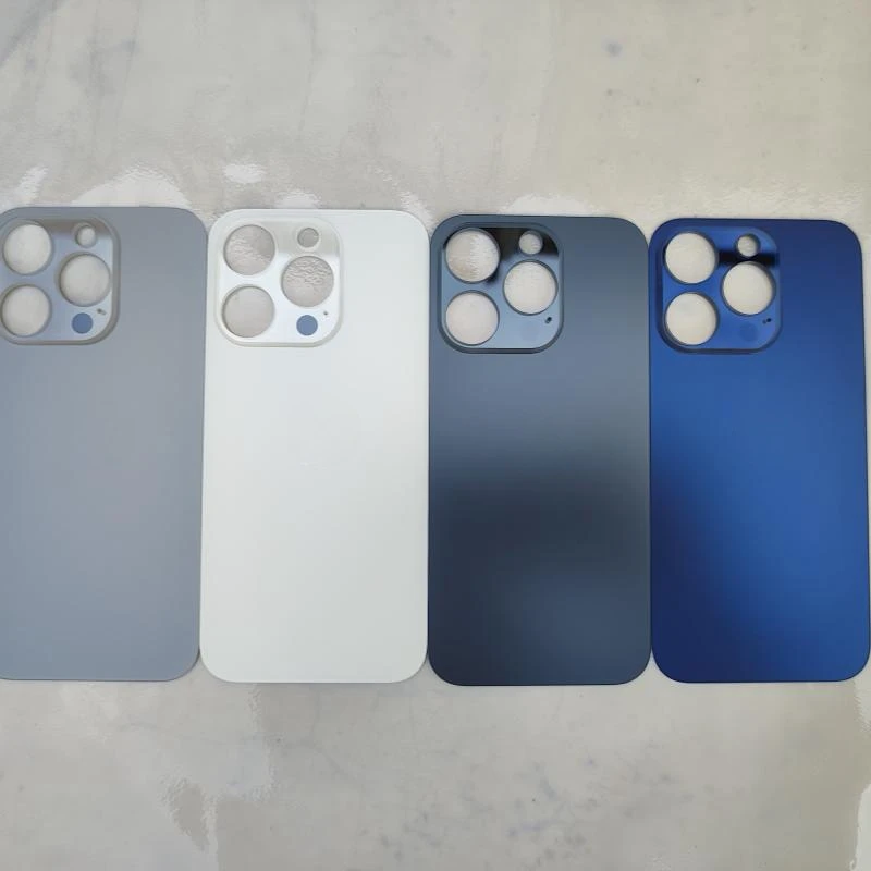 Glass Material For Iphone 15 Pro Max / 15 Pro Big Hole Back Battery Cover Rear Panel Door Housing Case Repair Parts