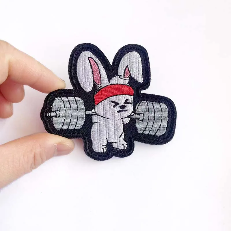 Pirat Edward, Hase, Schönheit, Bär, Totenkopf Fitness-Übung Lustige bestickte Aufnäher, Kein Schmerz, kein Gewinn, Das Leben ist schön, Moral-Emblem – Detail 5