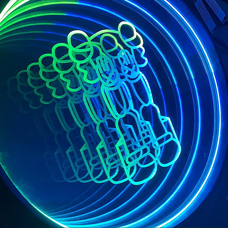 

Customized Abyss Mirror 3D Led Thousand Layer Mirror Corporate Mall Image Wall Advertising Light Box