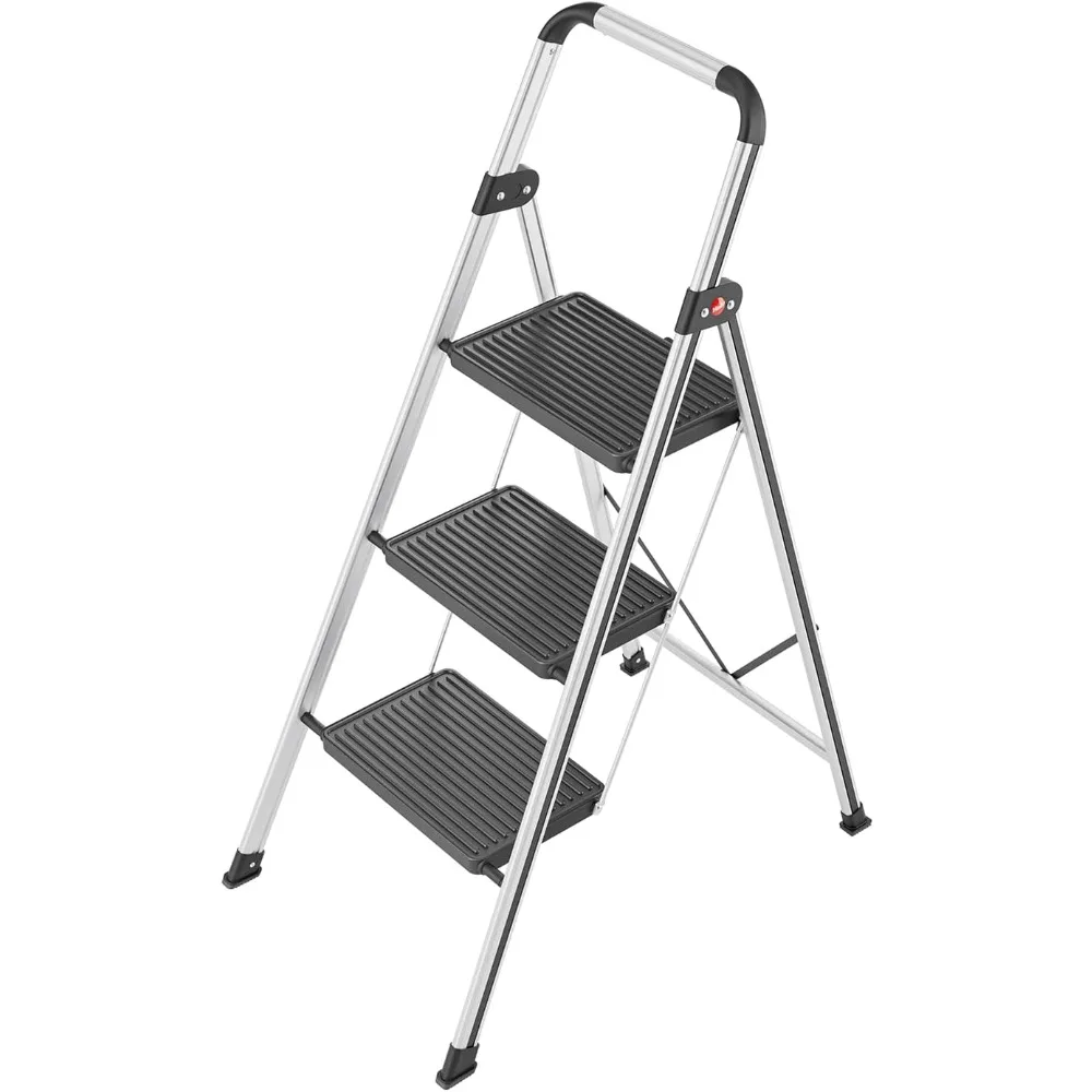 

Hailo K71 Step Stool | 3-Step Aluminum Framed Folding Step Ladder | ANSI Rated with Non-Slip treads and Rubber feet