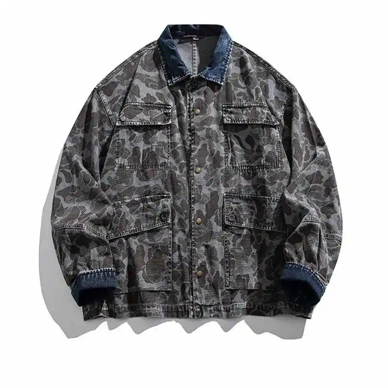 

Japanese Retro Loose Men's Jacket Top 2025 New Washed and Worn Coat for Men and Women