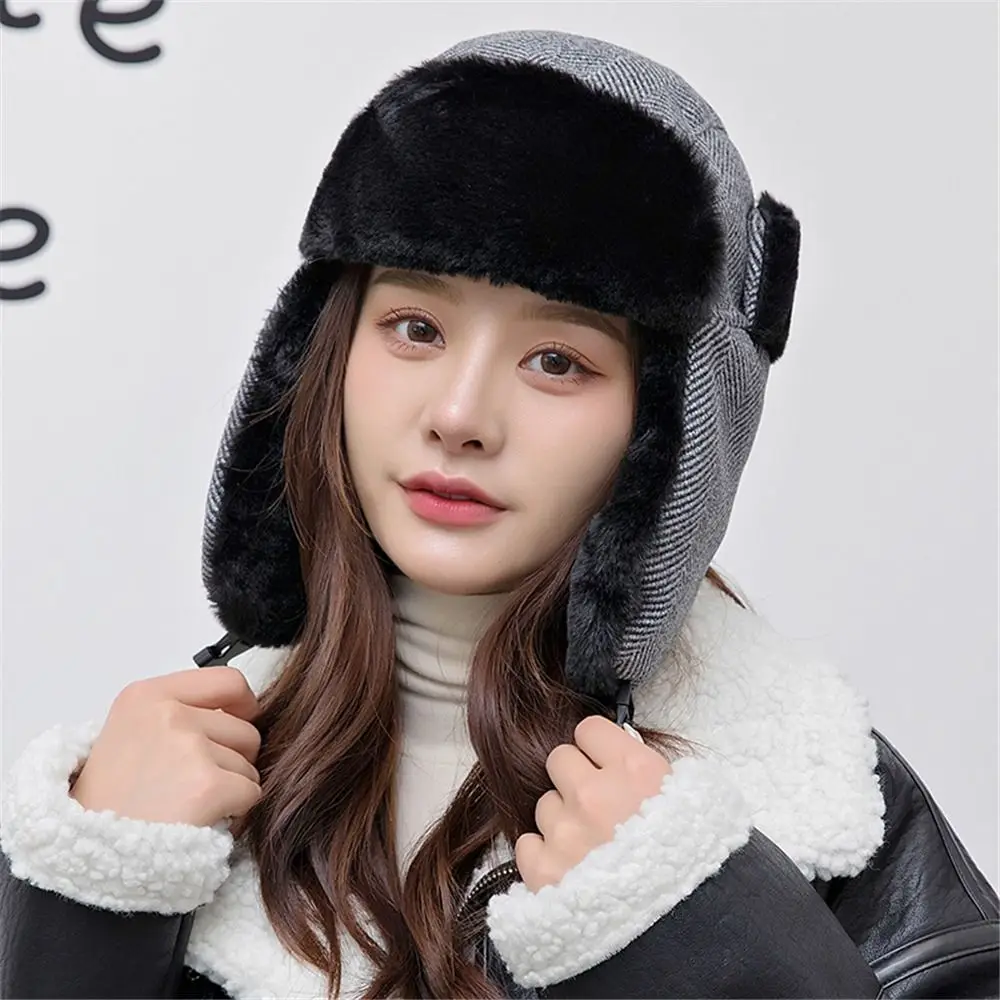 Men Ski Cap Warm Bomber Hats Trapper Hat Ushanka Russian Earflap Bonnet