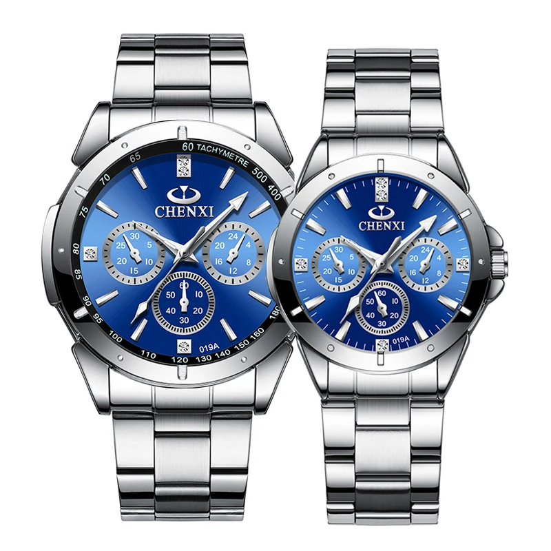 2024 Luxury Brand Couple Watch For Women & Men Stainless Steel Waterproof Quartz Wristwatch His  Hers Watch Sets Lovers Gift