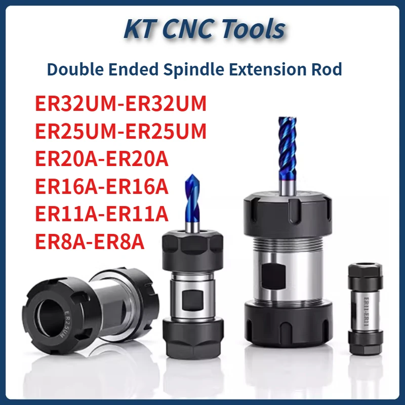 

Bilateral clamping ER11 ER16 ER20 ER25 ER32 DIY motor shaft cutter bar engraving machine motor spindle cutter bar 1/2/3/3.175mm