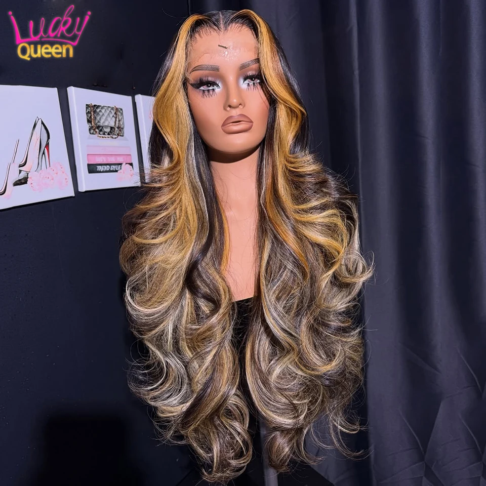 

Парик из натуральных волос P4/30 Highlight, 13X6 HD Lace Front, с эффектом Body Wave, 13x4 Lace Front, бразильский, для женщин, с мелированием, блонд