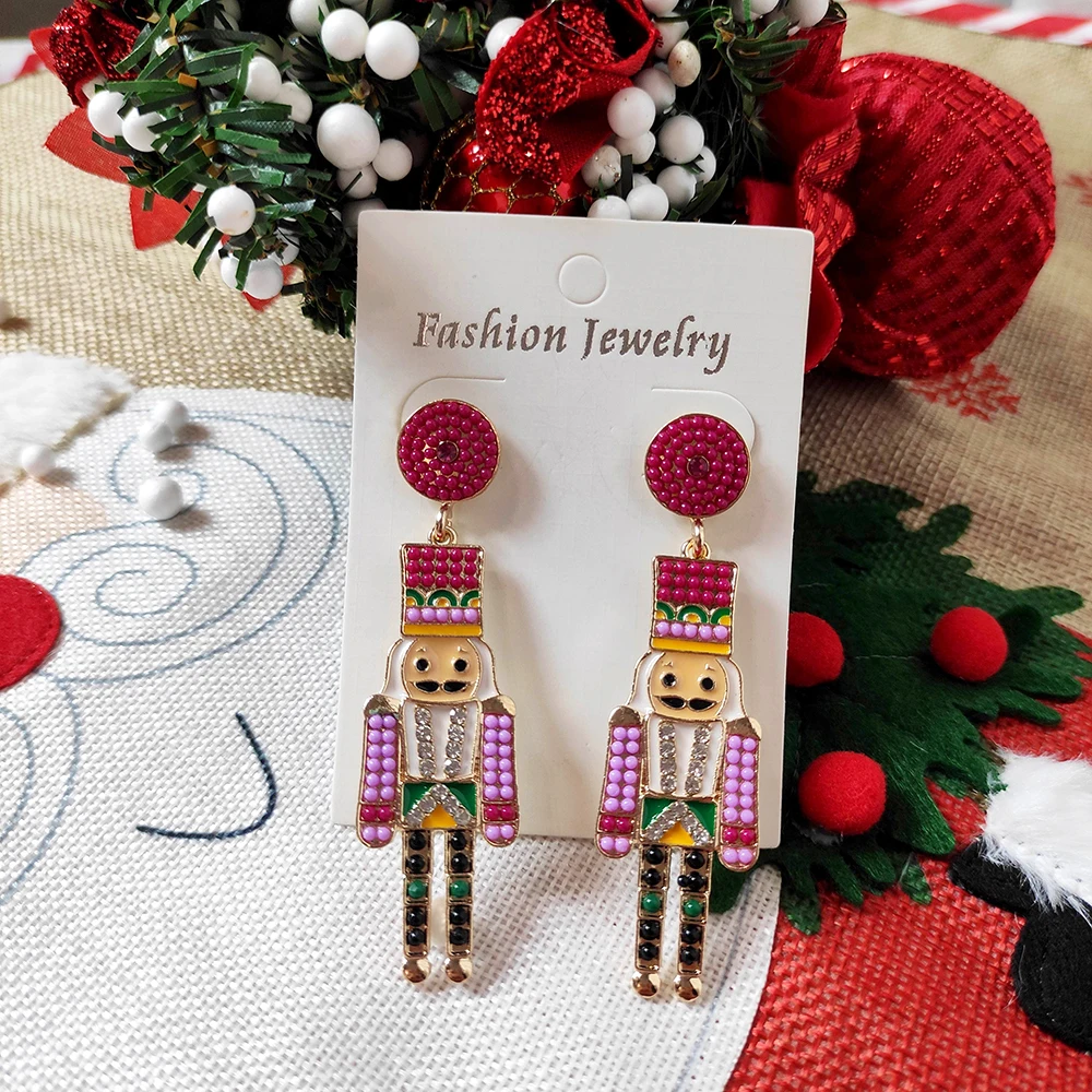 Best Lady Cartoon Characters Nutcracker Guards Drop Earrings for Woman Girls Jewelry Daily wear