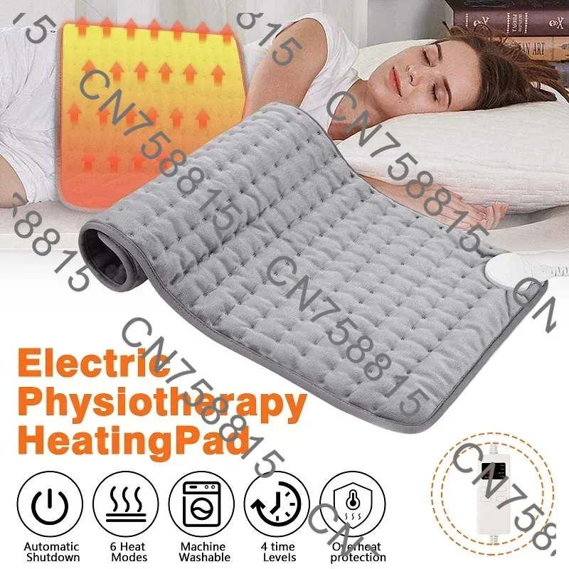 For Shoulder Neck Back Spine Leg Pain Relief Winter Warmer Electric Blanket ，6 Level 120W Electric Heating Pad Timer