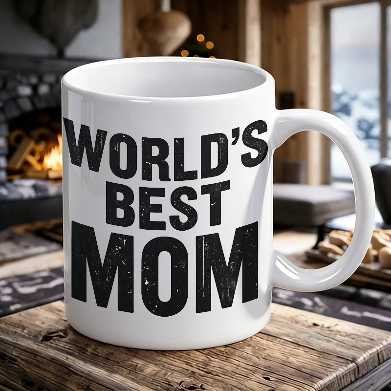 

World's Best Mom - Customizable Key Button Pattern Mug Coffee Cup Ceramic Cup with Mother's Day print