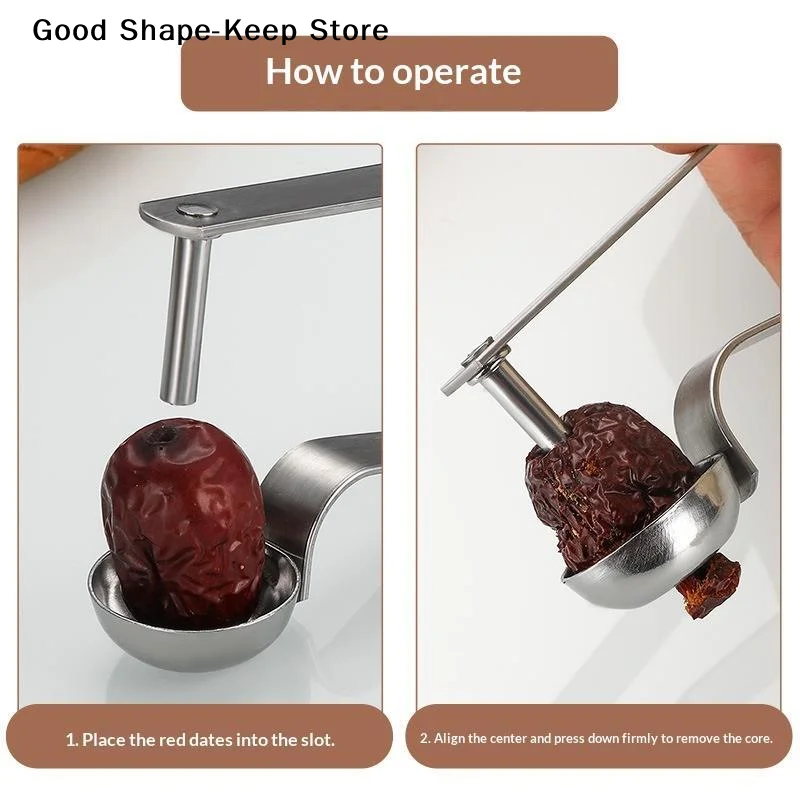 Stainless Steel Cherry Seed Remover Cutter Kitchen Gadgets Vegetable Tool Apples Red Dates Corers Twist Fruit Core Remove Pit