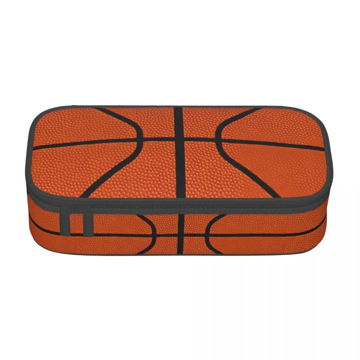 Customized Basketball Dots Round School Pencil Case Boy Girl Big Capacity Physical culture Pencil Pouch Students Stationery