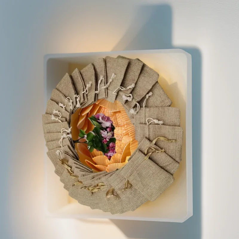 100-個シルクリボン綿ジュートバッグ黄麻布ギフトサシェポーチ包装巾着ヘシアンリネン袋誕生日供給ストレージ