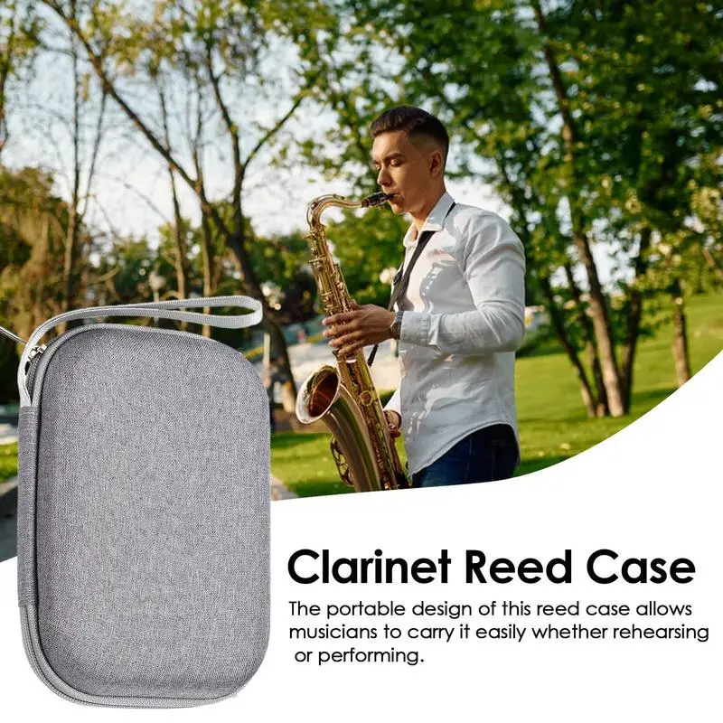 Saxophone Reeds Case 20 Pcs Saxophone Clarinet Reed Storage Case Shockproof Saxophone Reeds Storage Bag Drop Proof Large Capacit