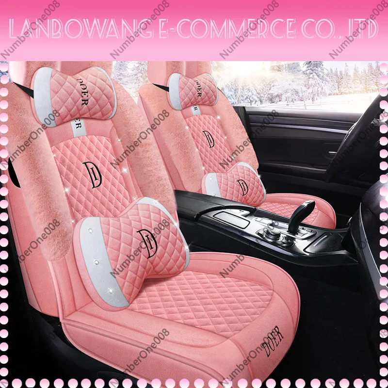 Winter Car Seat Cover Plush Fluffy Universal Fit Non Slip Warm Seat Cushion for Auto SUV Truck Christmas Gift