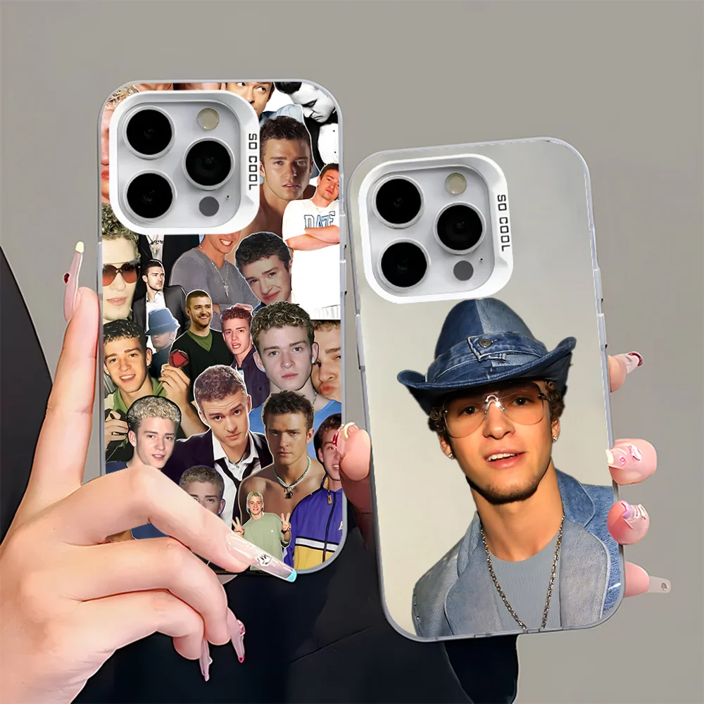 

Justin T-Timberlake Singer Phone Case For iPhone16,15,14,13,12,11,Pro,Max,Plus,Mini,XS,SE Anti Fall Gray White Matte Hard Bumper