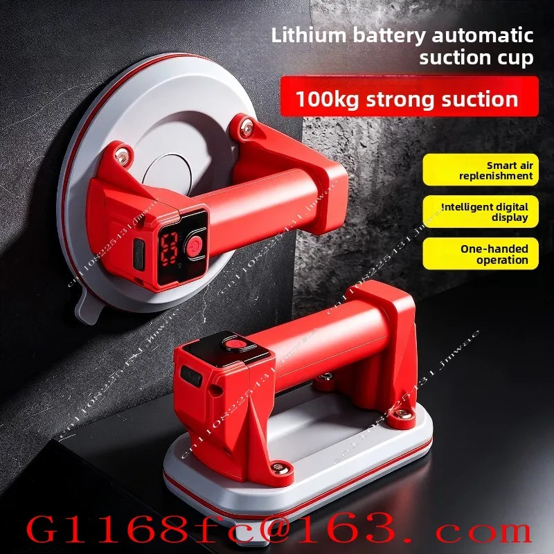 New Upgrade 100KG Load Electric Vacuum Suction Cup Automatic Air Supplement Glass Tile Sucker  Ceiling Installatio Fixing Lifter