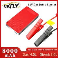 GKFLY 12V Car Jump Starter Portable Auto Battery Booster Charger 8000mAh Car Emergency Booster Power Bank Starting Device