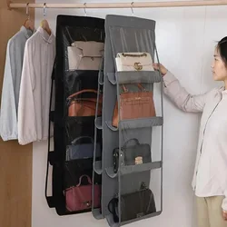 Bag Storage Hanging Bag Fabric Double-Sided Multi-Layer Dust-Proof Bag Hanging Type Household Wardrobe Bag Storage Rack