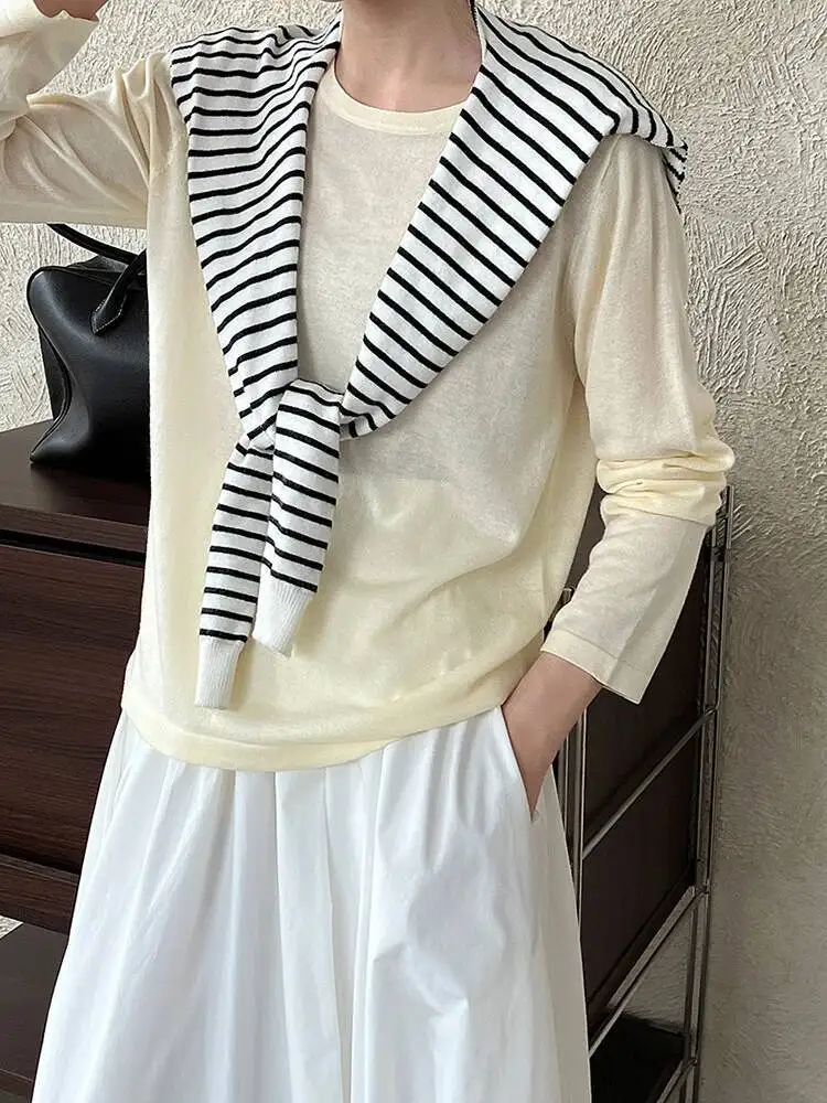 

Черный мягкий тонкий вязаный свитер с круглым вырезом и длинными рукавами, женские пуловеры, новая мода, весна-осень