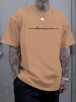 Summer Casual Men's T-shirt Clothing Simple Daily Letter Graphic Printed T-shirt Oversized Loose Round Neck Short Sleeve Tee - Image 4