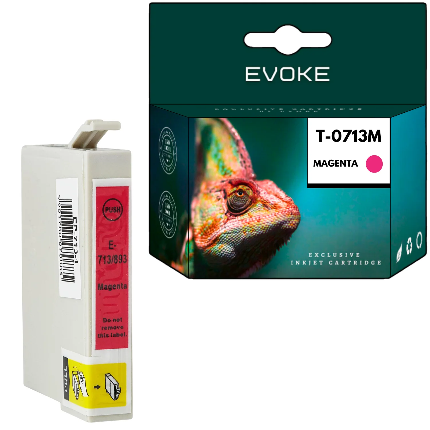 Evoke compatibele inkt voor Epson C13T07134011 T0713 Magenta 13,5 ml 900 pagina's Stylus D78 D92 Dx4000 4050 4400 4450 5000 5050 6000 6050 7000F 7400 7450 8400 8450; Sx100 105 110 115 200 205 210 215