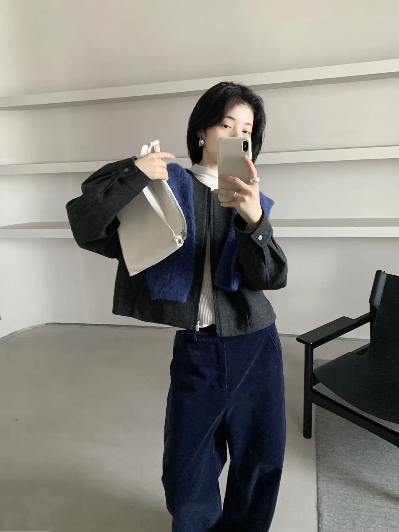 

Корейская женская повседневная куртка на молнии с круглым вырезом, однотонная, свободного кроя, осенняя, модная, MM25