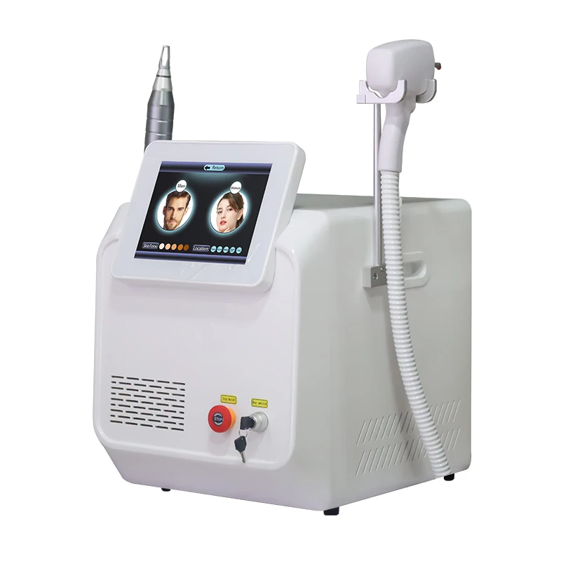 2024 Kostenloser Versand 2in1 808 Diodenlaser Pico Laser Beste Tattooentfernung und Haarentfernungsmaschine Pico+1064/808/755nm