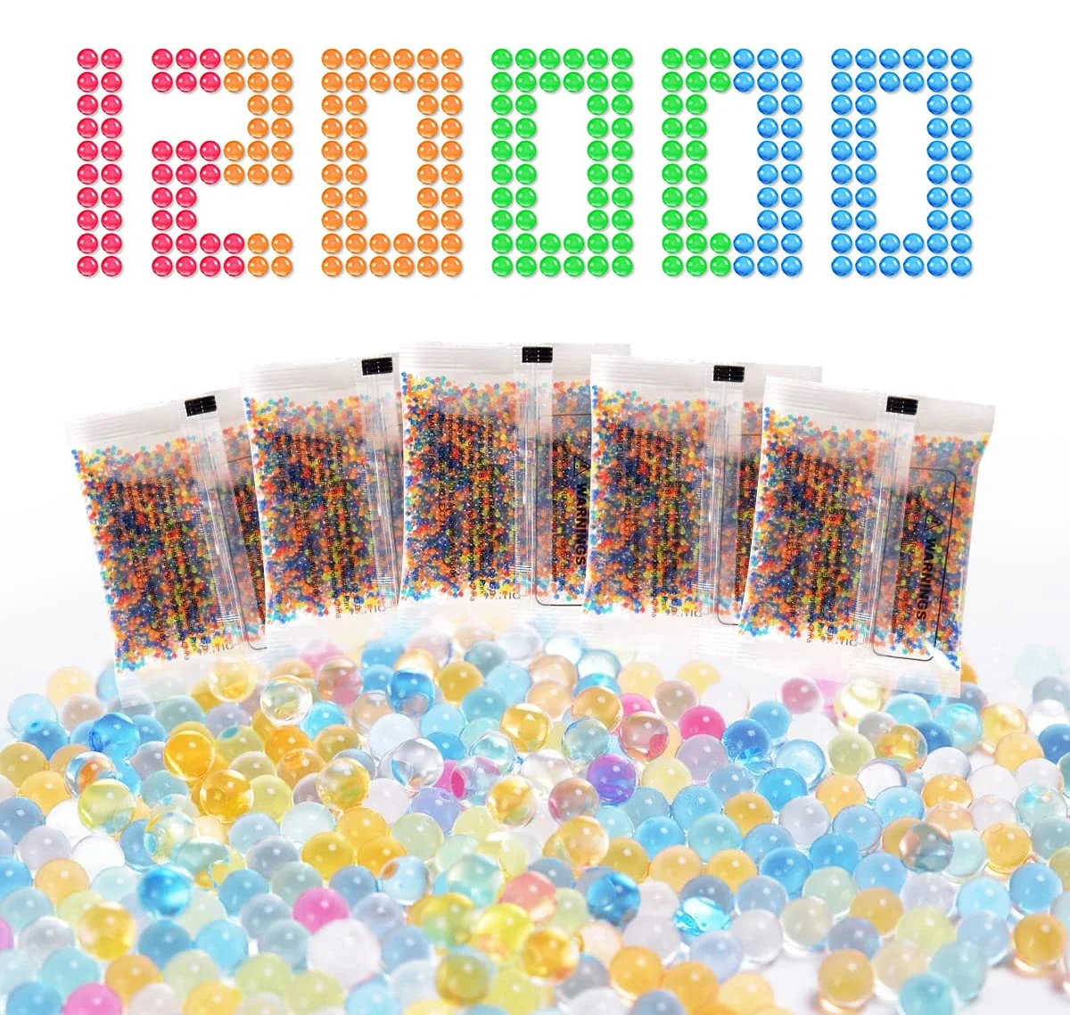 NEW 120k Water Crystal Soft Bullets Water Beads 7-8mm Splatter Water Blaster Gun Ammo Colorful Ammo Non Toxic Toy Accessory