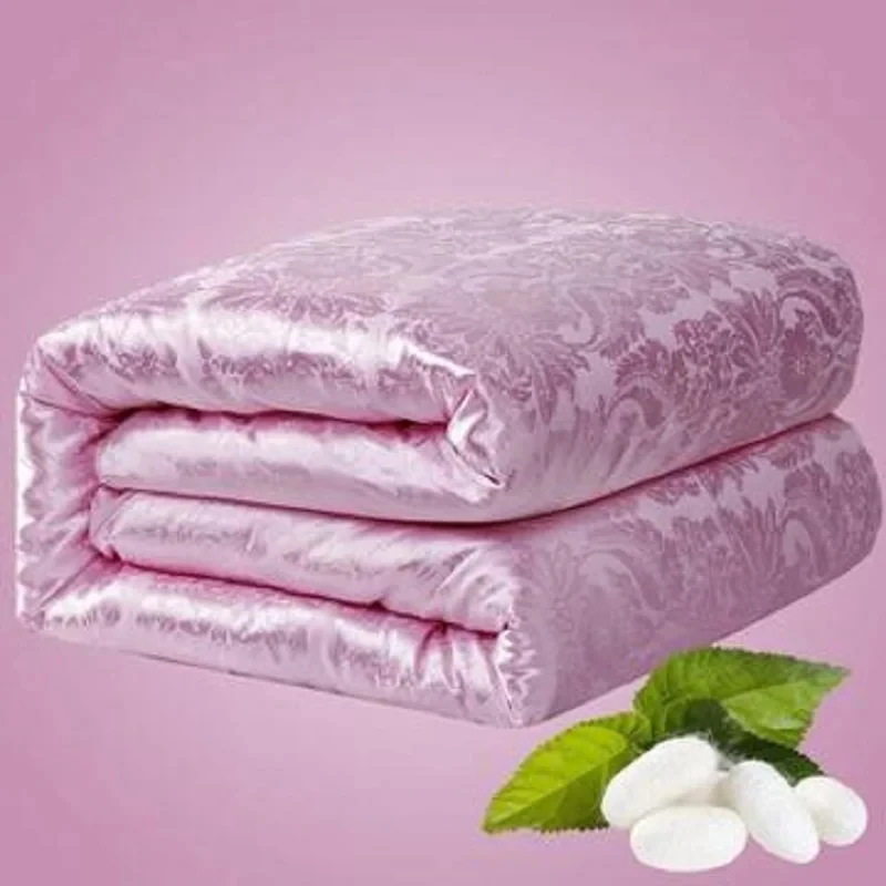 Natural Silk Quilt 100% Real Silk Blanket Winter Thickening Home Hotel Comforter Cotton Cover King Queen Twin Full Size Quilt