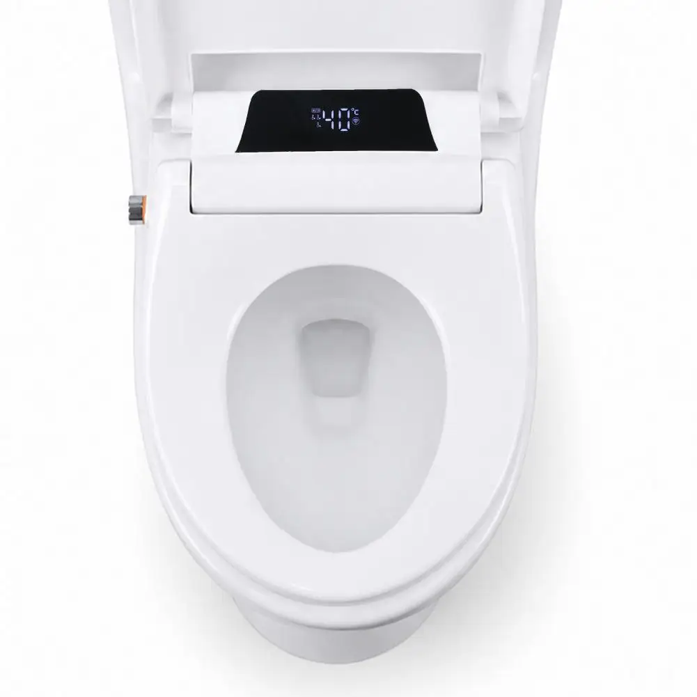 Electric Bidet Toilet Seat Wireless Remote Control Toilet Seat Elongated Heated Toilet Seat Instant Warm Water Air Dryer Self-Cl