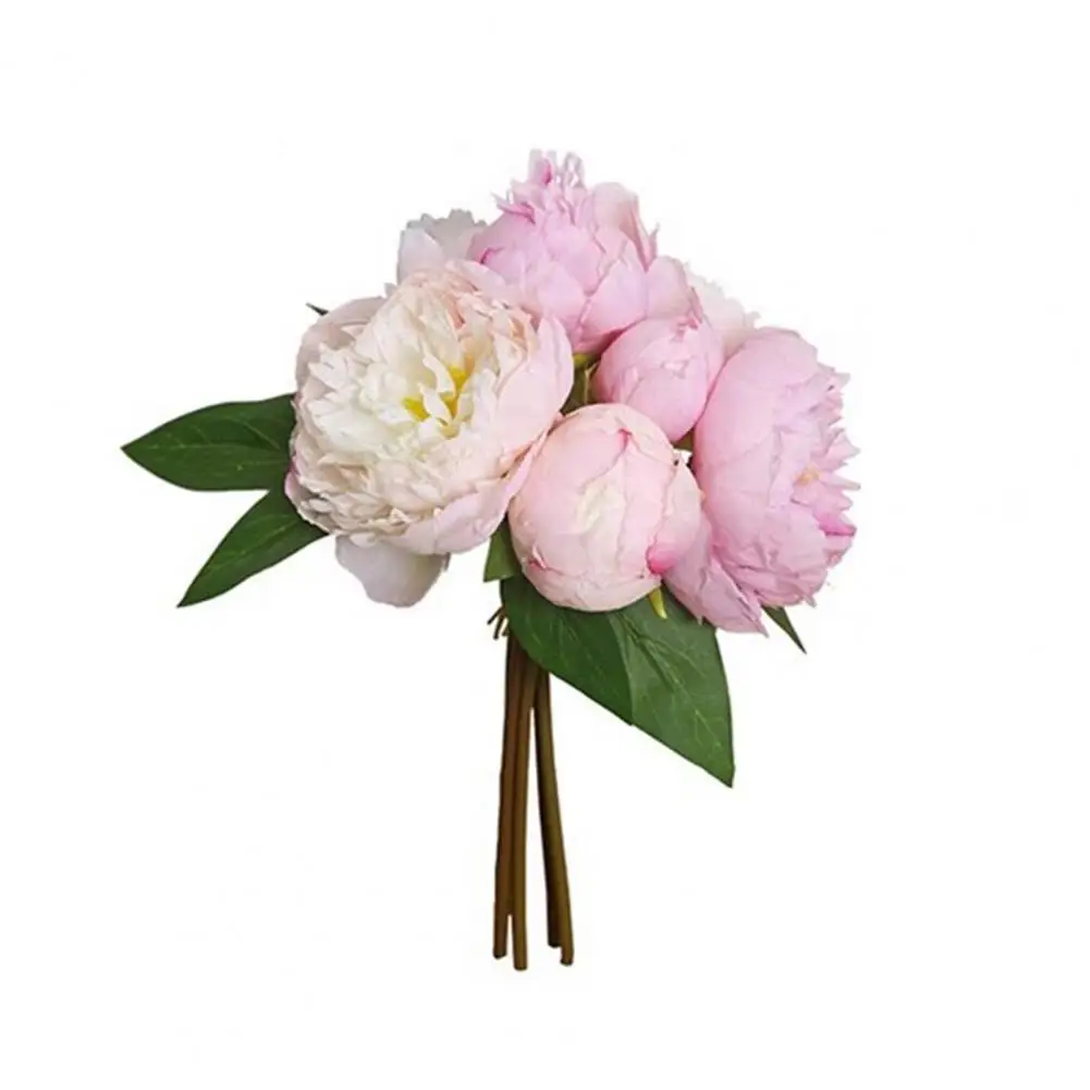 

High Quality Artificial Peonies Flower Fake Silk Bouquet Arrangements for Wedding Table Centerpiece Home Kitchen Vase Decor