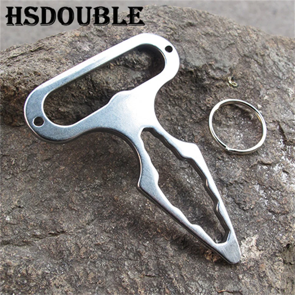 1Pcs EDC Self-defense Spiked Defense Outdoor Multi Functional Combined Wrench Stainless Steel Bottle Opener Camping Tool