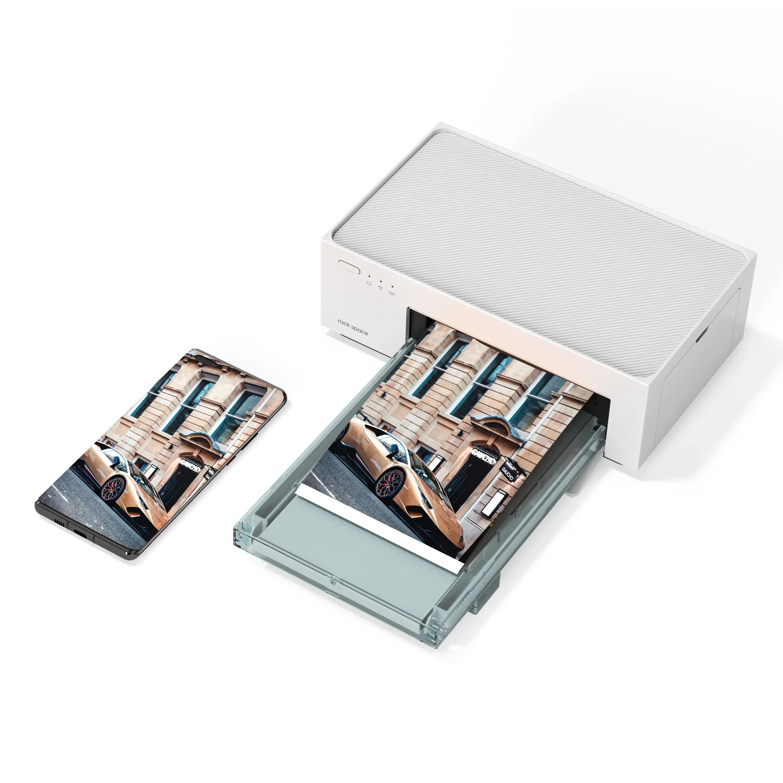 

Rock Space Dye Sublimation Mobile Phone Skin Mini Printer For Cell Phone Customized Phone Back Stickers