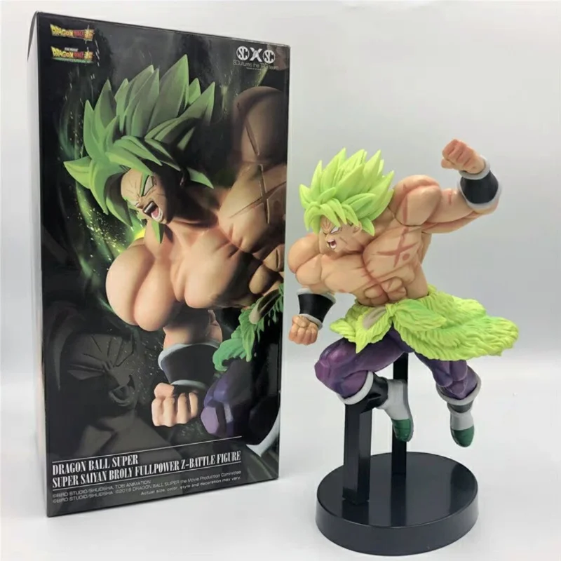 Figura de Dragon Ball Z Broly Super Saiyan Broli, figura de Pvc de pelo verde, Goku, Vegeta, juguete de modelo de lucha de freezer, azul oscuro