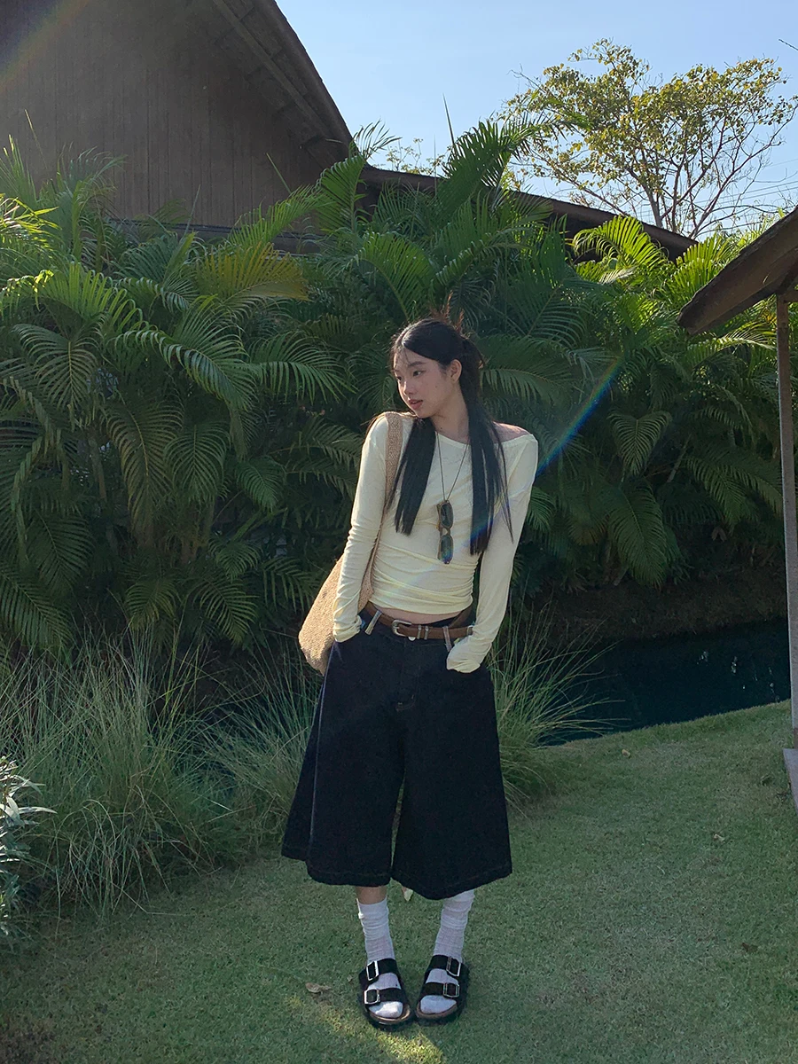 

Широкие джинсы с высокой талией, женские свободные брюки прямого кроя на семи футов, осенние модные женские джинсы свободного покроя с высокой талией