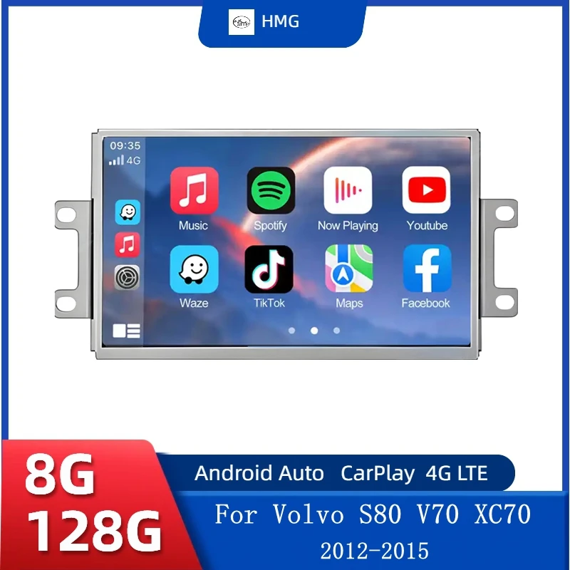 Android 15 Carplay para Volvo S80 V70 XC70 2012 - 2015 Multimedia Auto CarPlay Original estilo coche pantalla DSP GPS estéreo Bluetooth