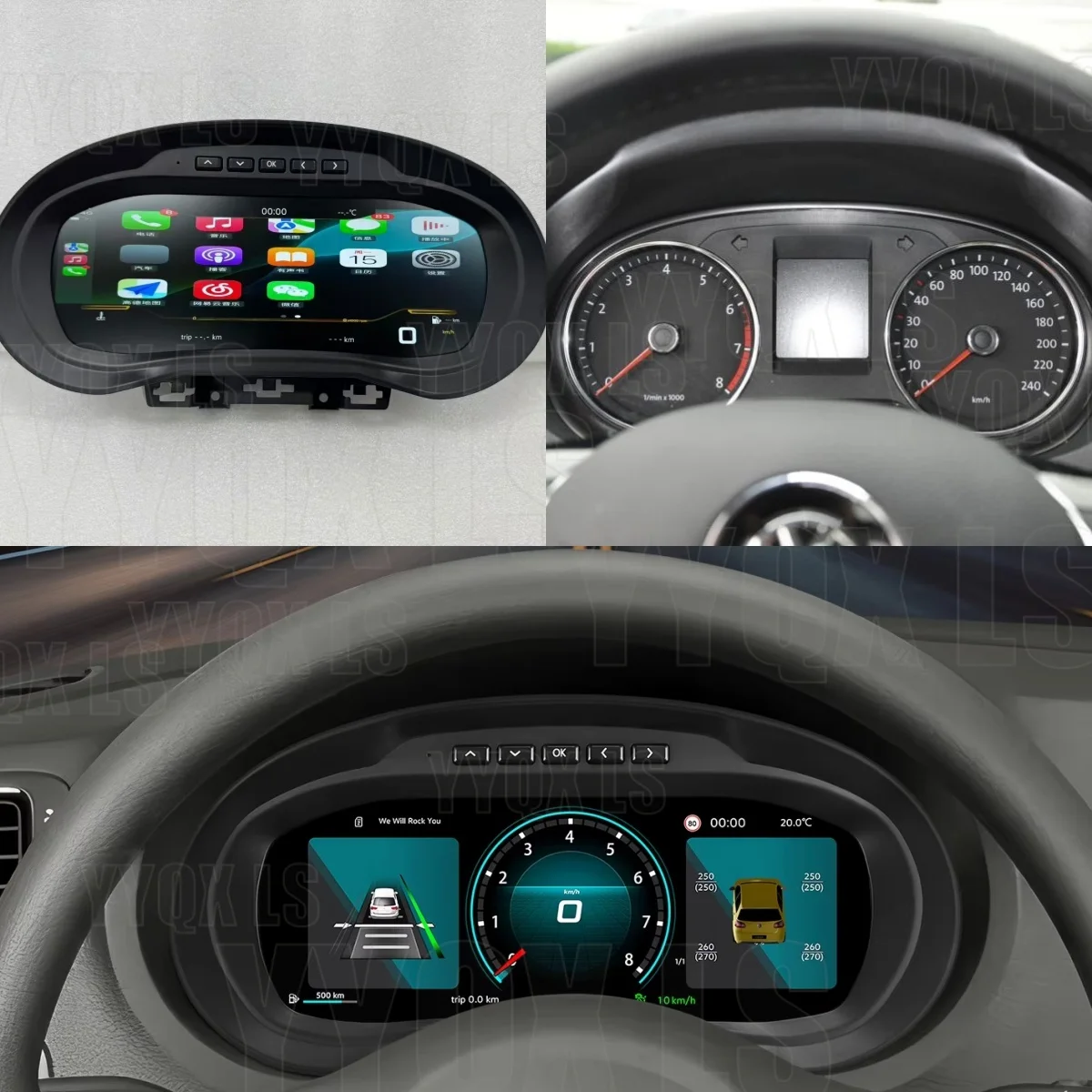 12.3 inch Smart Module For Volkswagen POLO 2012-2018 Car LCD Digital Cluster Dashboard Instrument Panel Gauges smart car systems