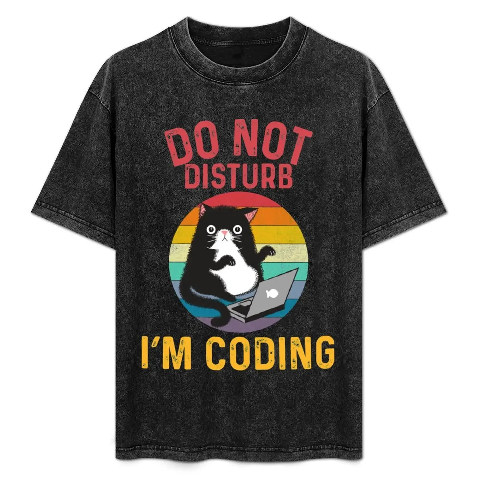 

Do not disturb I’m coding. Funny and cute cat. T-Shirt man t shirt designer t shirts for man cotton T-Shirt