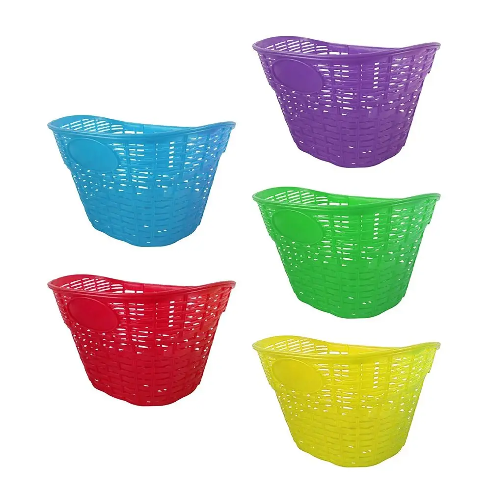 

Разноцветная детская корзина для велосипеда, полая пластиковая корзина на руль скутера, 5-цветная сумка для хранения велосипеда, задние аксессуары для велоспорта