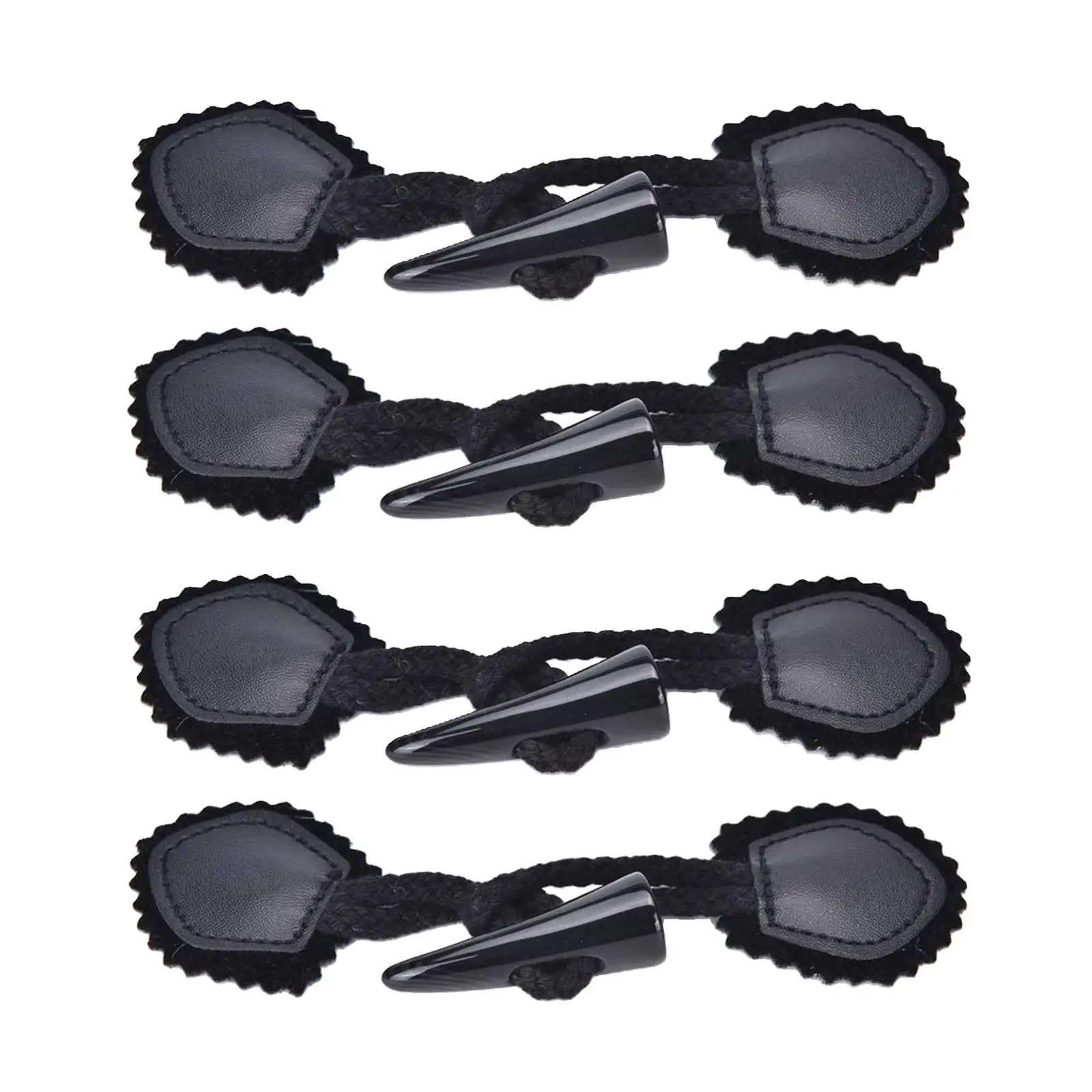 Leather Horn Toggle Button Duffle Coat Jacket Fastener Toggle with Leather Patch