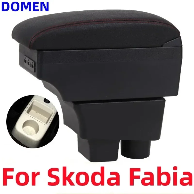 

NEW For Skoda FABIA Armrest For Skoda Fabia 2 2008-2014 Car Armrest box Retrofit parts Storage Box Interior Car Accessories USB