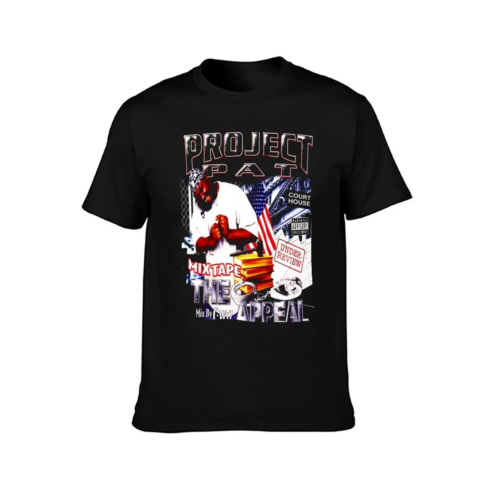 Project Pat T-Shirt, Summer Casual Cotton Tee, Oversized Streetwear Tops, Vintage Graphic Print, Loose Fit Short Sleeve