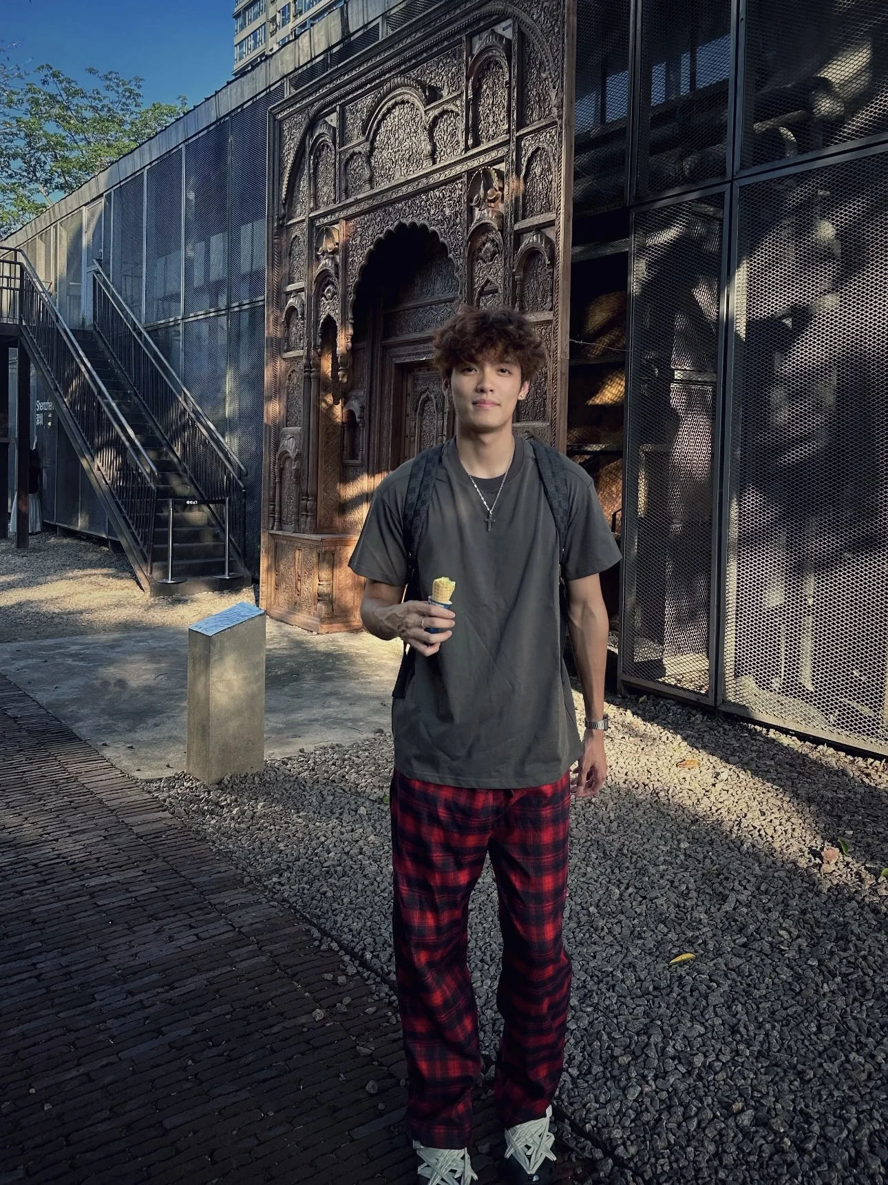 

Retro American k Red Plaid Straight Leg Wide Leg Pants ex Four Seasons Casual Lazy Sle Long Pants Youth Faion