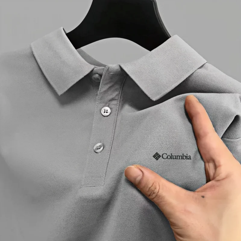 2026 Sommer Neue Herren Einfarbiges Poloshirt mit Kragen und Kurzen Ärmeln, Komfortables Feinbedrucktes Muster, Business-Casual-Mode für den Alltag – Detail 4