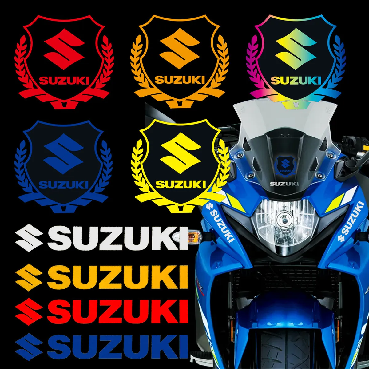 Adesivi da Corsa per Suzuki, Sticker Moto, Adesivi per Carrozzeria Auto, Paraurti, Finestrini, Moto, Laptop, Pareti, Decalcomanie in Vinile, Accessori Tuning Auto