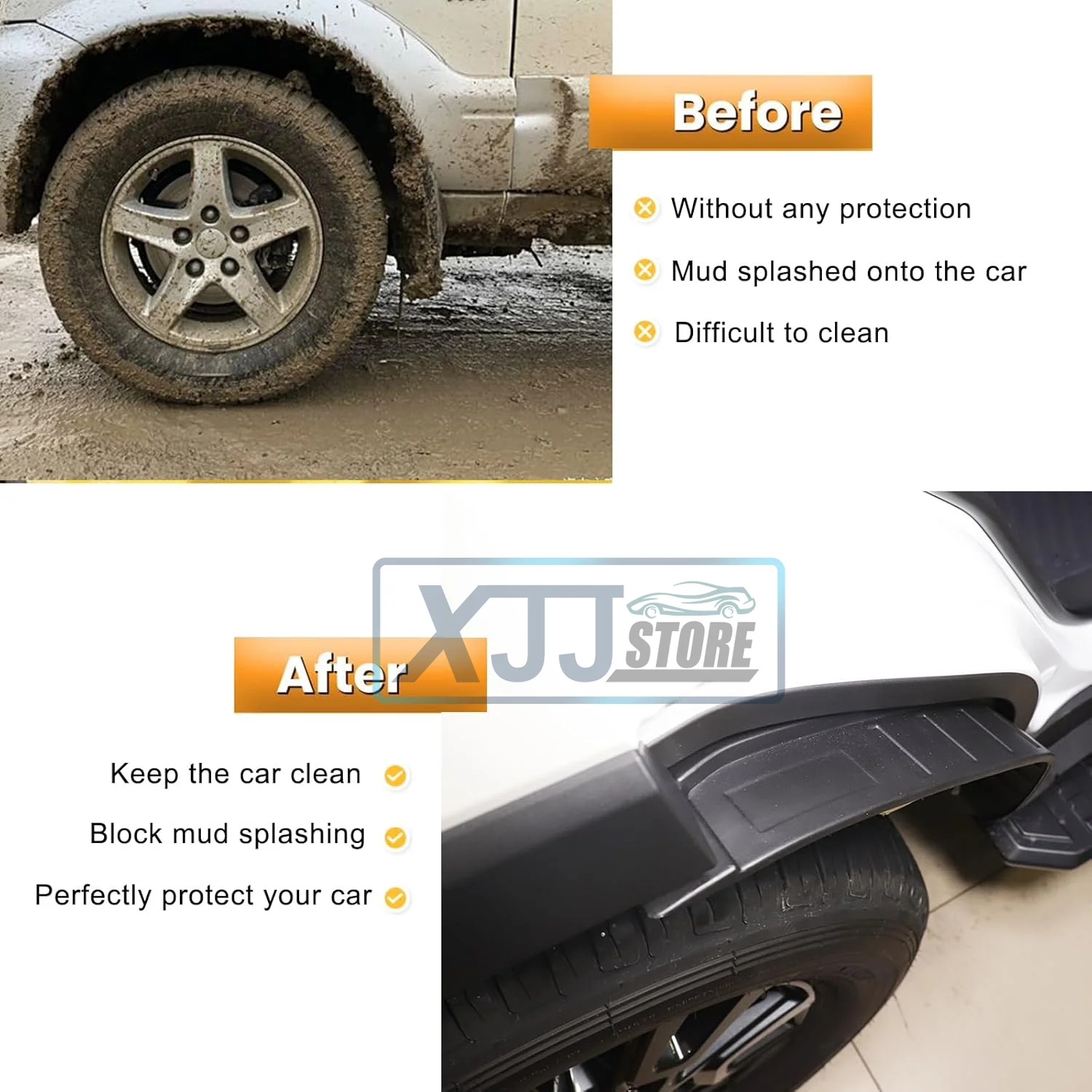 Fit for Toyota Land Cruiser Prado 250 J250 LC250 2024 2025 Car Mudguard Refit Rear Tire Fender Special Decoration Mud Flap Guard