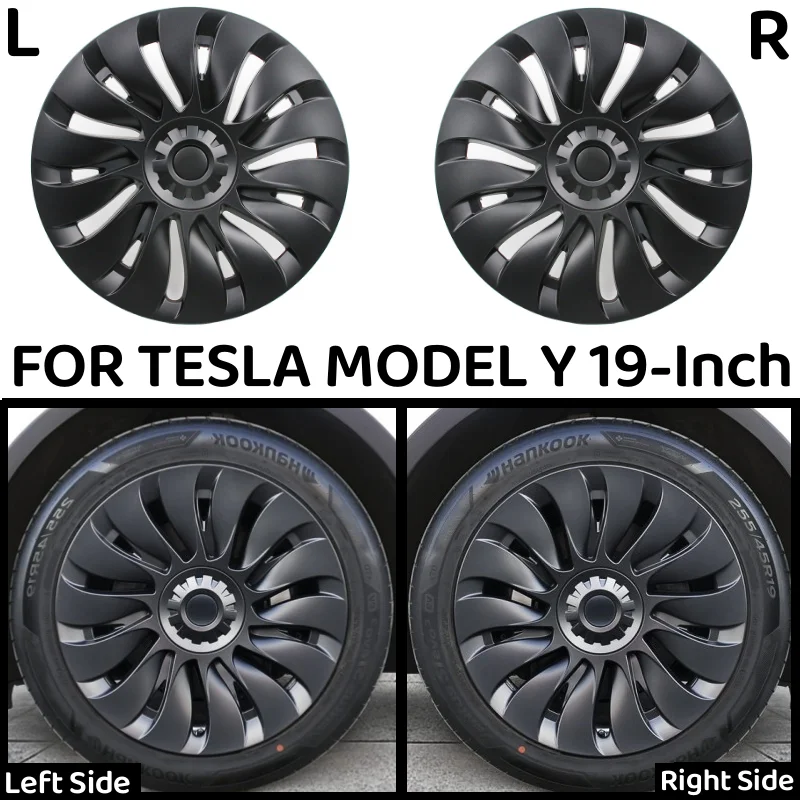 4PCS Coprimozzo da 19 pollici Coprimozzo Prestazioni Sostituzione Coprimozzo ruota per automobile Coprimozzo completo per Tesla Model Y 2024 Accessori