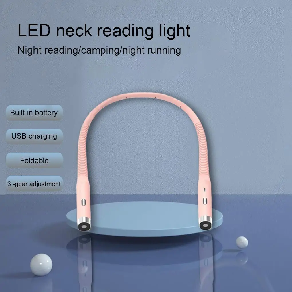 Neck Reading Light Book Flexible Hanging Lightweight Lamp Rechargeable Skin-friendly Book Light Night Run Handsfree Flashlight