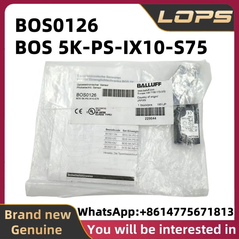 BOS0126 New Original BALLUFF Photoelectric switch sensor BOS 5K-PS-IX10-S75 in stock, welcome to consult.